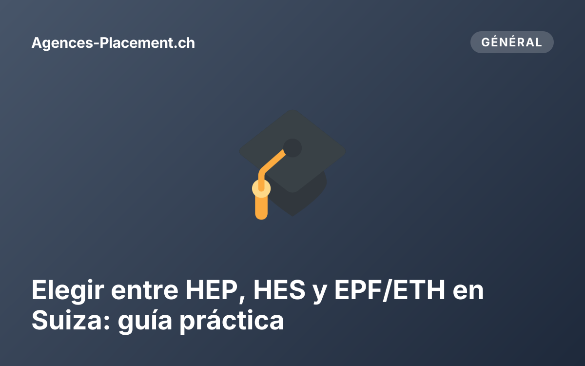 Elegir entre HEP, HES y EPF/ETH en Suiza: guía práctica