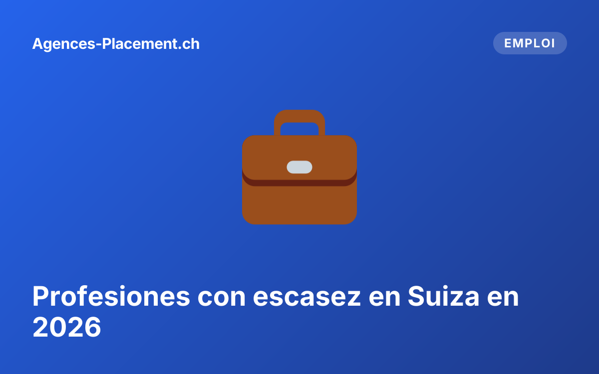 Profesiones con escasez en Suiza en 2026