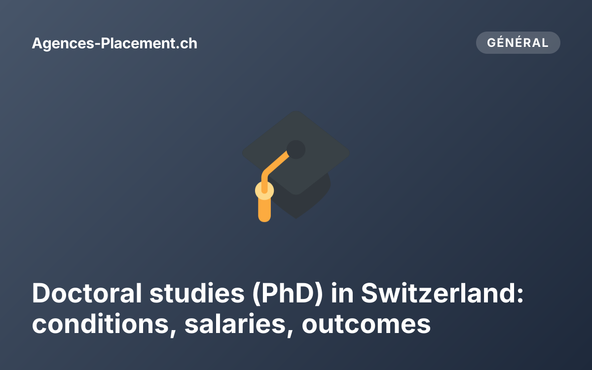 Doctoral studies (PhD) in Switzerland: conditions, salaries, outcomes