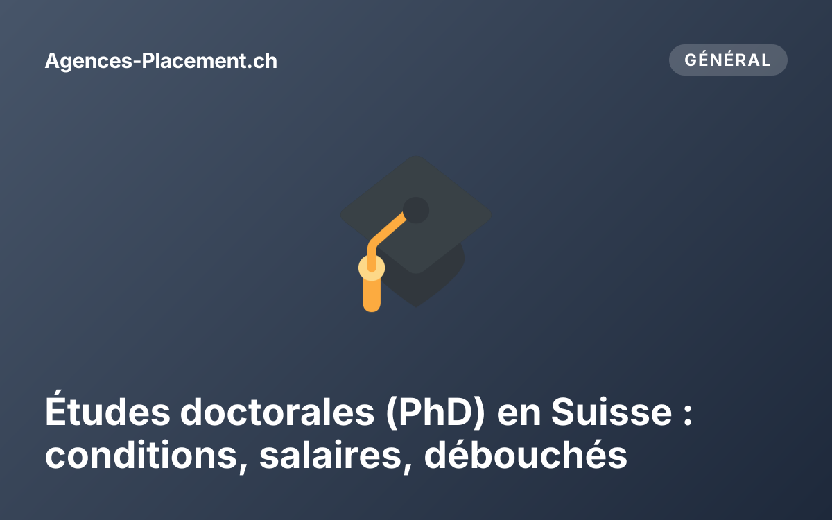 Études doctorales (PhD) en Suisse : conditions, salaires, débouchés