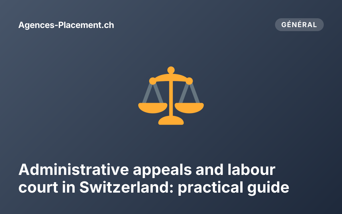 Administrative appeals and labour court in Switzerland: practical guide