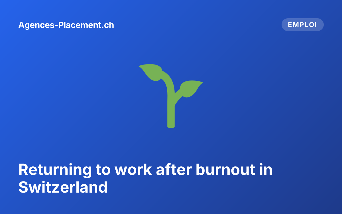 Returning to work after burnout in Switzerland