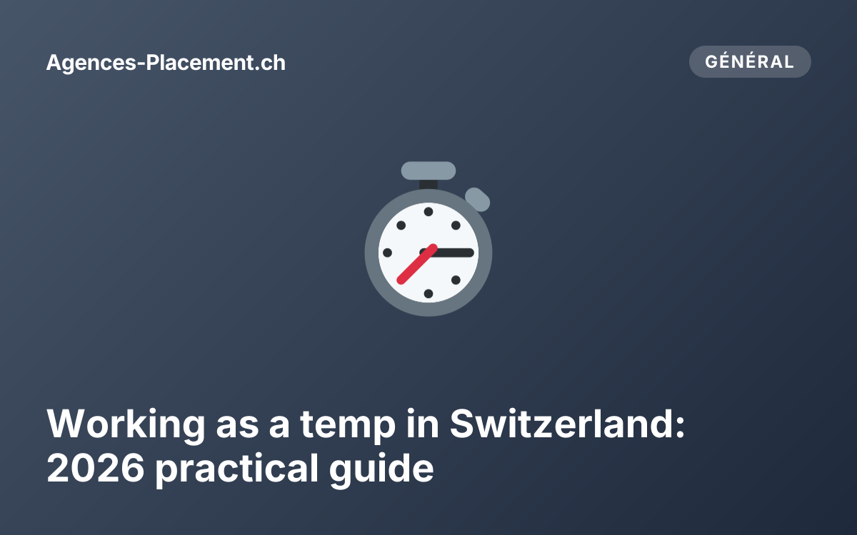Working as a temp in Switzerland: 2026 practical guide