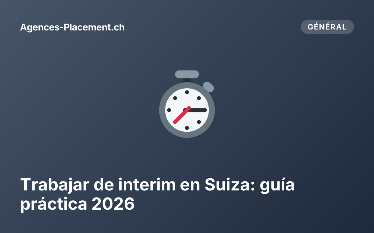 Trabajar de interim en Suiza: guía práctica 2026